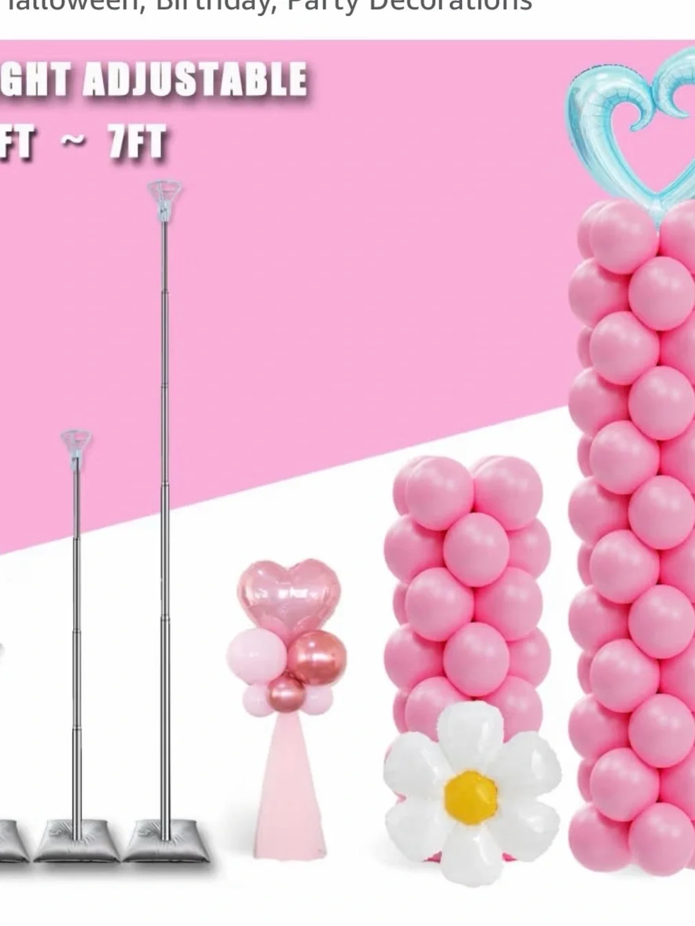 Decojoy Balloon Column Stand - Set of 2